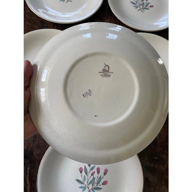 Ceramic 1962 Set of Six (6) Wedgwood Pink Hope 9.75” Plates For Sale - Image 7 of 8