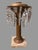 Victorian Antique Victorian Gilt Metal Astral Solar Lamp Frosted Grape Etched Shade With Prisms For Sale - Image 3 of 11