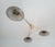 Italian flush mount with three smoky Murano glass shades tiered at different heights, mounted on solid brass frame in...