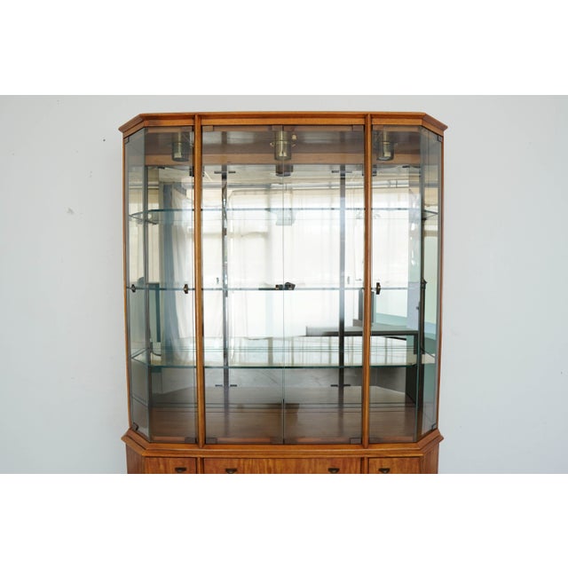 1980s Vintage Drexel Formations Burl Wood Display Cabinet For Sale - Image 5 of 16