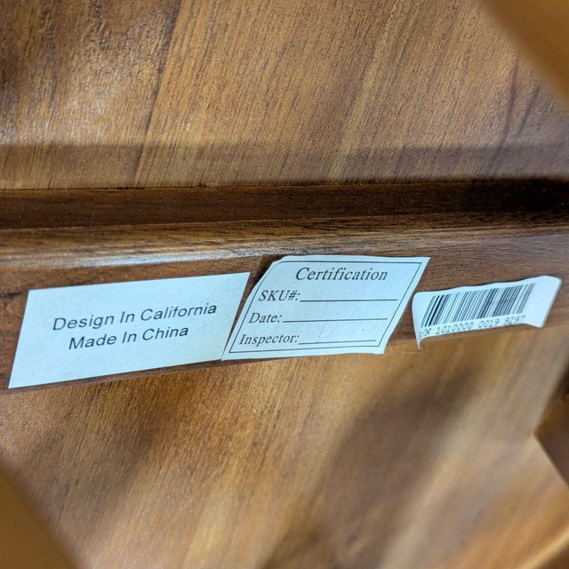 2010s Crate & Barrel Round Wood End Table For Sale - Image 5 of 7