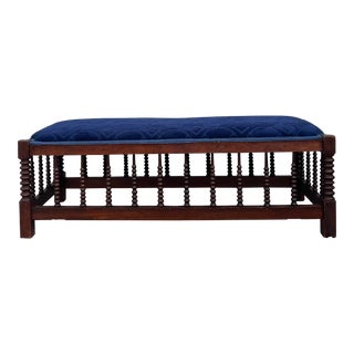Early 20th Century Jenny Lind Upholstered Bench For Sale