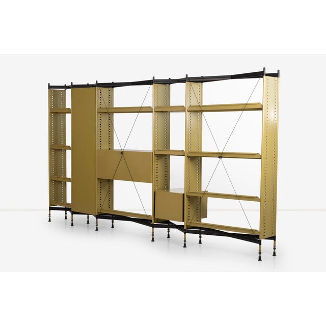 1960s Studio Bbpr Wall Unit in Olive Green and Black 1960 For Sale - Image 5 of 12