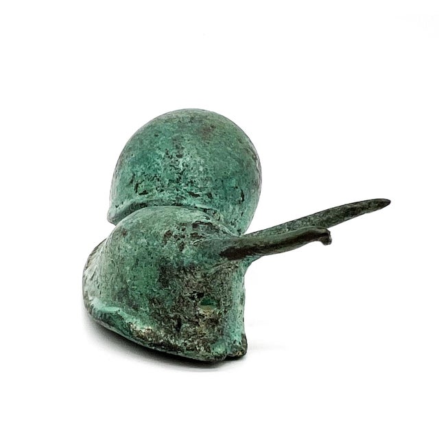 Arthur Court Vintage Cast Iron Sea Snail Sculpture With Verdigris Patina – Garden / Cottagecore / Whimsical For Sale - Image 4 of 10