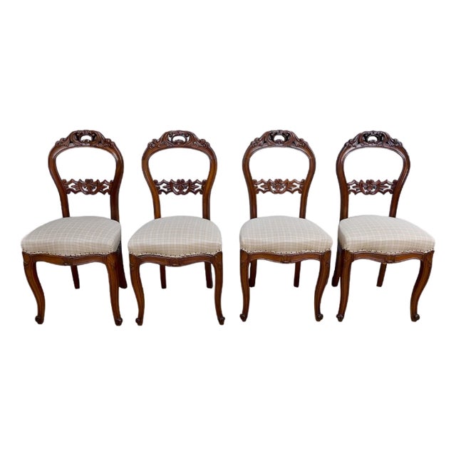 Napoleon III Mahogany Chairs, Late 19th Century, Set of 4 For Sale