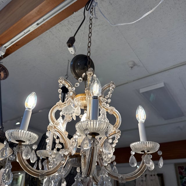 Glass Omega Maria Theresa Chandelier, in the Style Of For Sale - Image 7 of 13