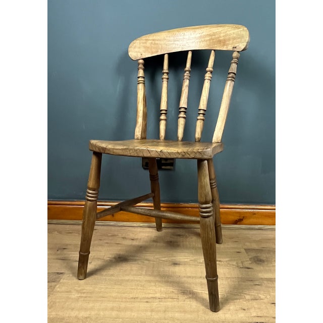 Antique Victorian Windsor Stickback Spindle Kitchen Chair, 1890s For Sale - Image 3 of 18