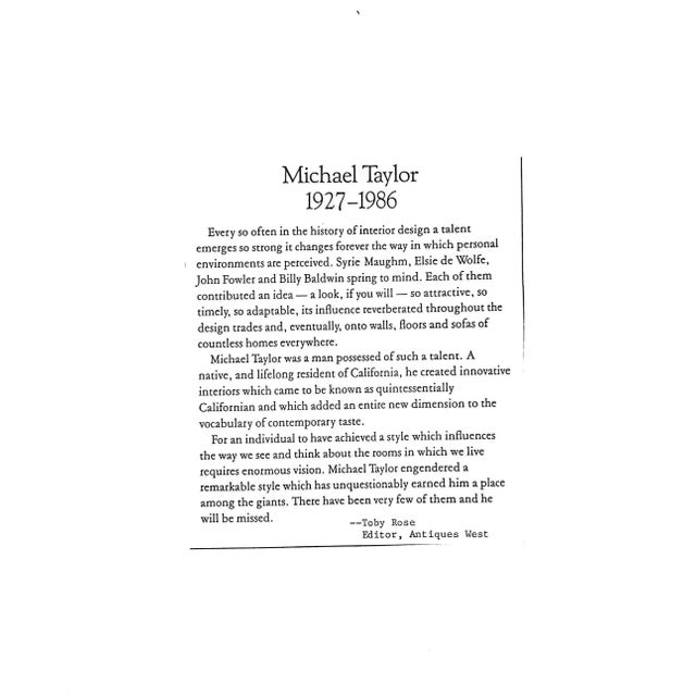 The Estate of Michael Taylor: April 7-9, 1987 For Sale - Image 4 of 13