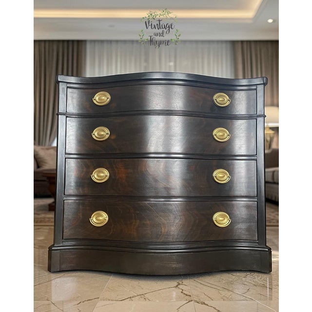 This Vintage Drexel Mahogany Hepplewhite server with a serpentine front is from there Travis Court Collection. This would...