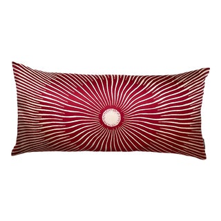 Hermes Soleil Vintage Silk Scarf Lumbar Pillow For Sale