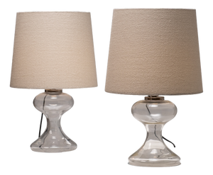 Ml1 Sculptural Table Lamp in Glass with Rubelli Shade by Ingo Maurer, 1970s, Set of 2