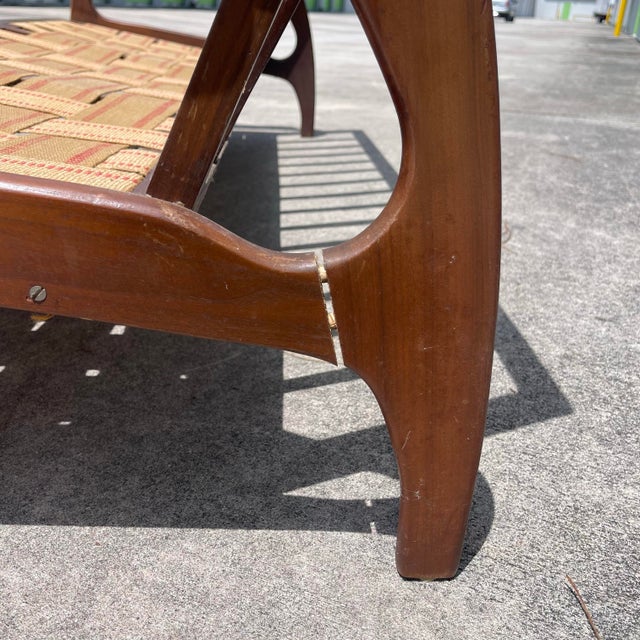 Wood Adrian Pearsall (Attr.) Model 1209 Sculptural Wood 3 Seat Sofa for Restoration For Sale - Image 7 of 12