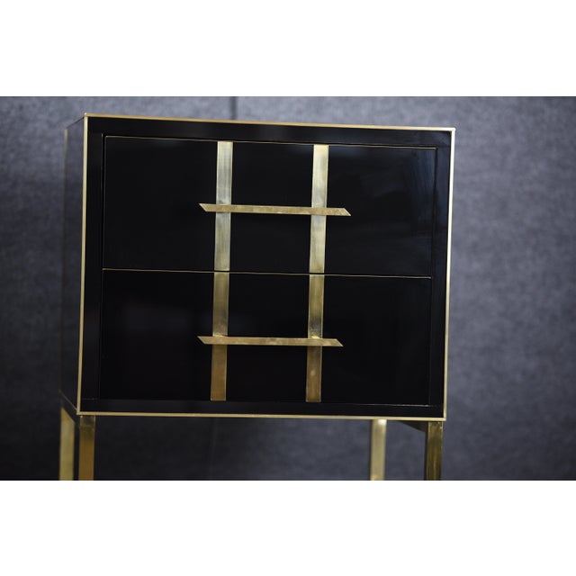 Pair Nightstands in Wood , Black Color 1950s Style For Sale - Image 4 of 10