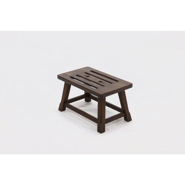 Wood Brutalist Oak Side Table, 1960s For Sale - Image 7 of 7