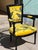 Unique Gothic Vintage Raven Crow Yellow velvet with embroidery Armchair One of a kind - Eye Catching Exceptional Chair...
