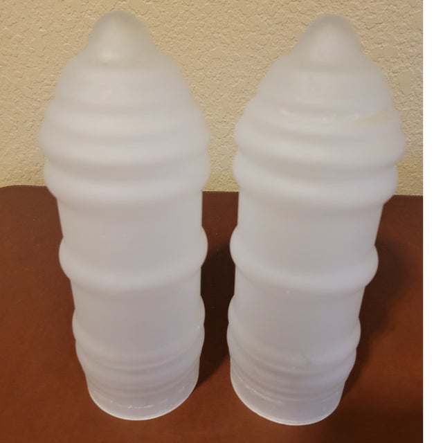 Pair of Antique Art Deco Bullet Lamps For Sale - Image 4 of 9