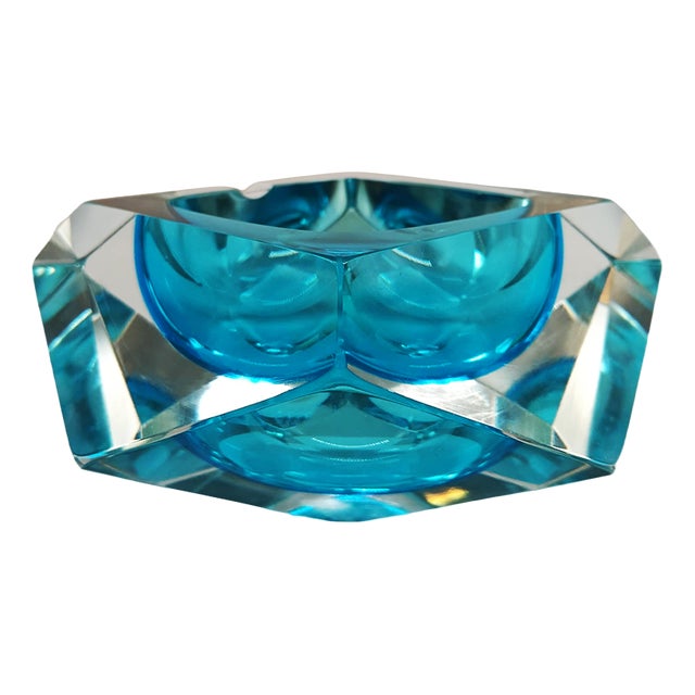 Large Ashtray or Catch-All in Murano Glass attributed to Flavio Poli for Seguso, 1960s For Sale