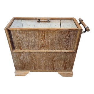 Art Deco Oak Bar Cabinet, France, 1980s For Sale