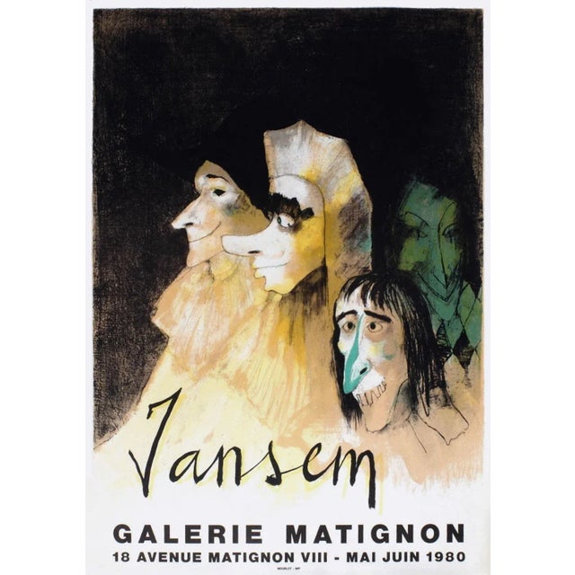 1980s Jean Jansem Galerie Matignon Poster For Sale