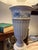Classy Vintage Blue & White Porcelain Table Lamp With Floral Detail 29" For Sale In Tampa - Image 6 of 6