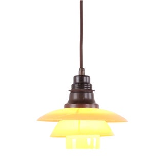 PH 2/2 Pendant with Yellow Painted Shades by Poul Henningsen for Louis Poulsen, 1930s For Sale