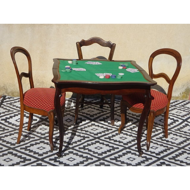 Textile Antique Louis XV Games Table For Sale - Image 7 of 18