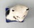 Ceramic Antique Black & White Cat Figurine on Blue Base – Staffordshire Pottery Style For Sale - Image 7 of 12