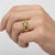Modern Split Shank Oval Peridot Engagement Silver, Gold Ring, Size 9.5 For Sale - Image 3 of 7