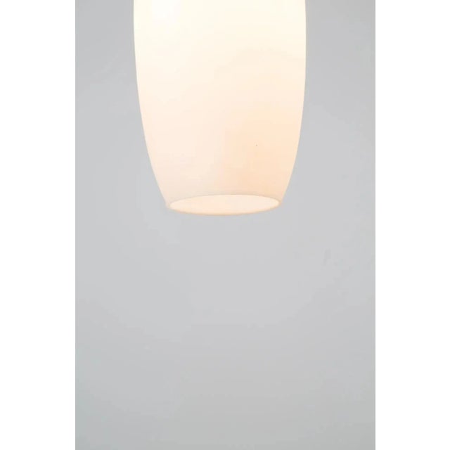 Mid-Century Modern Large 1950s Glass and Brass Suspension Light Attributed to Stilnovo For Sale - Image 3 of 12