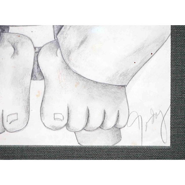 Black Alberto Godoy Modern Black and White Abstract Figurative Pencil Drawing Study of a Seated Man, 21st Century For Sale - Image 8 of 10