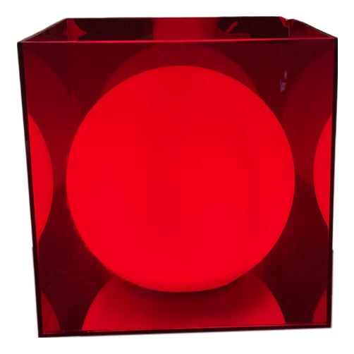 Red Five Sided Cube, 1980s For Sale