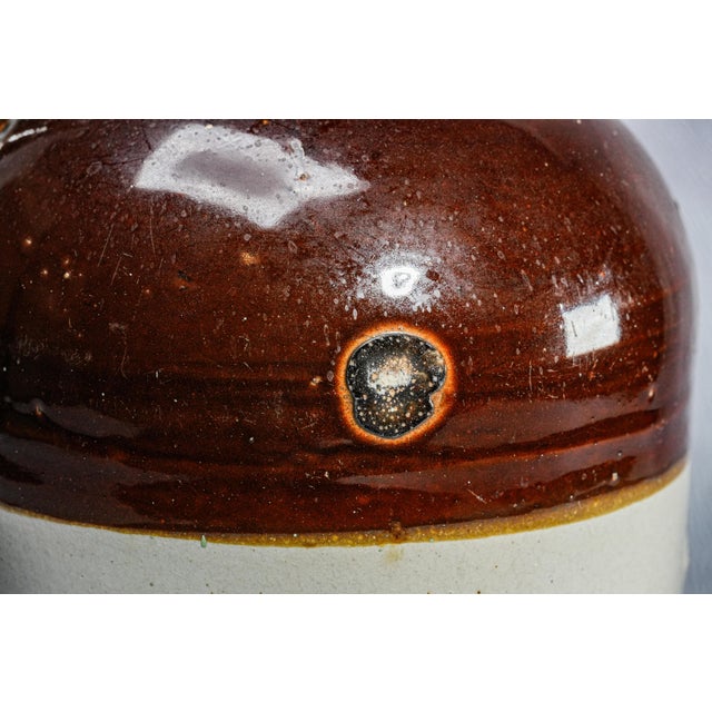 Gray Antique 19th Century Whiskey Stoneware Jug r.h. Macy & Co. New York Label For Sale - Image 8 of 13