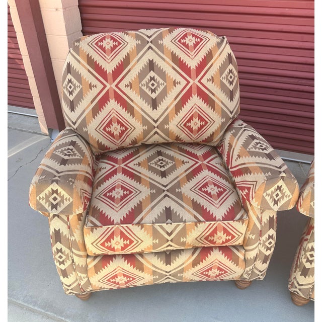 Terra Cotta Pair of Century Furniture Southwest Club Chairs For Sale - Image 8 of 12