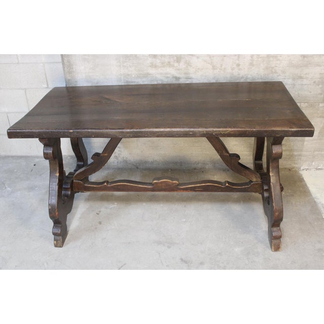 Refectory Style Wood Table, 1950s For Sale - Image 3 of 9