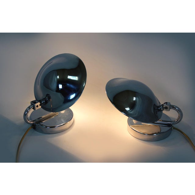 Bauhaus Style Chrome Bedside Table Lamps from Napako, Former Czechoslovakia, 1930s, Set of 2 For Sale - Image 10 of 18