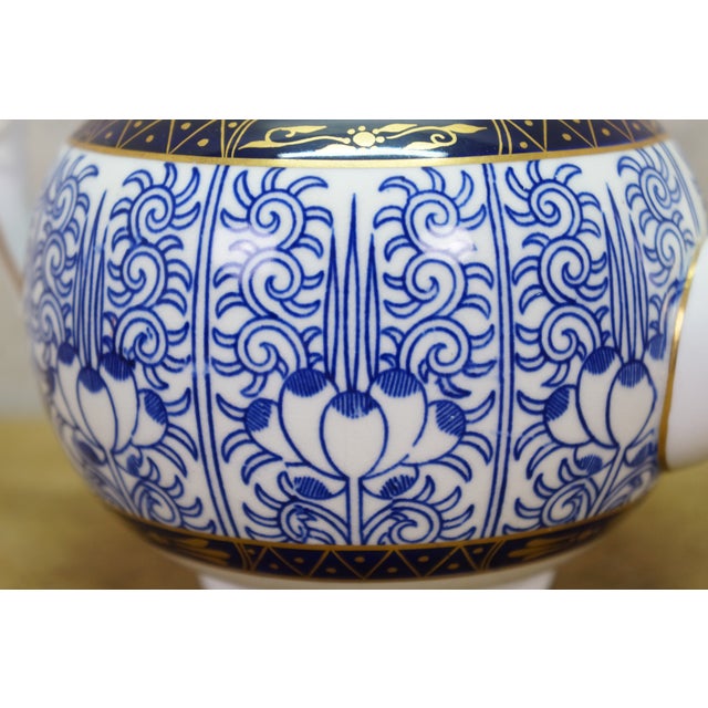 1880 Antique Old Worcester Porcelain Queens Royal Lily Blue & White Teapot 7" For Sale - Image 12 of 18