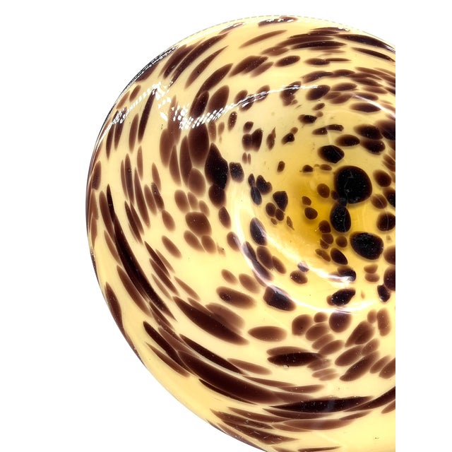 Glass Vintage Bowls in Leopard Print on Opal Glass, 1970s, Set of 2 For Sale - Image 7 of 18