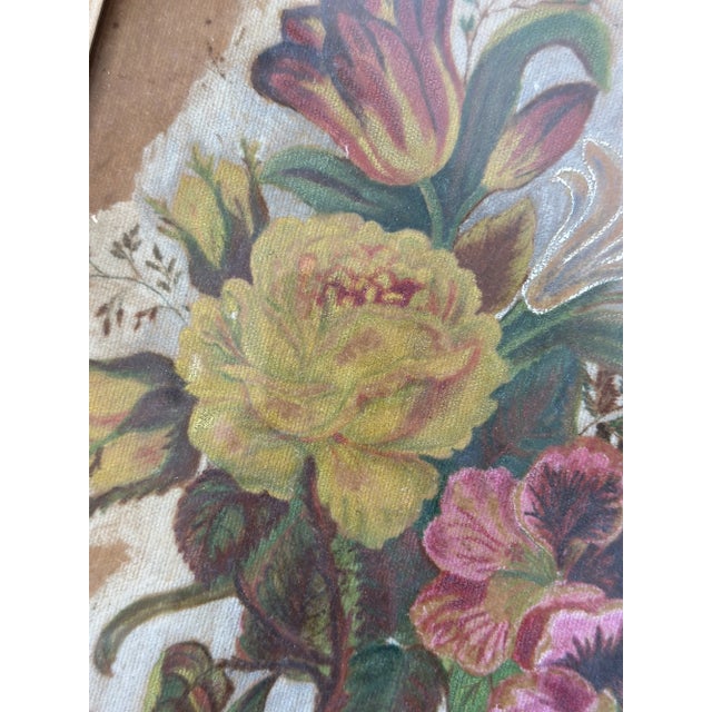 Antique Victorian Floral Theorem Painting on Velvet, Circa Late 19th Century For Sale - Image 13 of 15