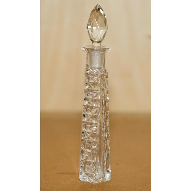 Antique Cut Glass Crystal Collectable Dressing Table Perfume Bottle, 1920 For Sale - Image 11 of 14