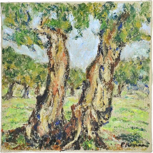 1990s Pino Romanò, Olive Grove, Oil Painting, 1990s For Sale - Image 5 of 5