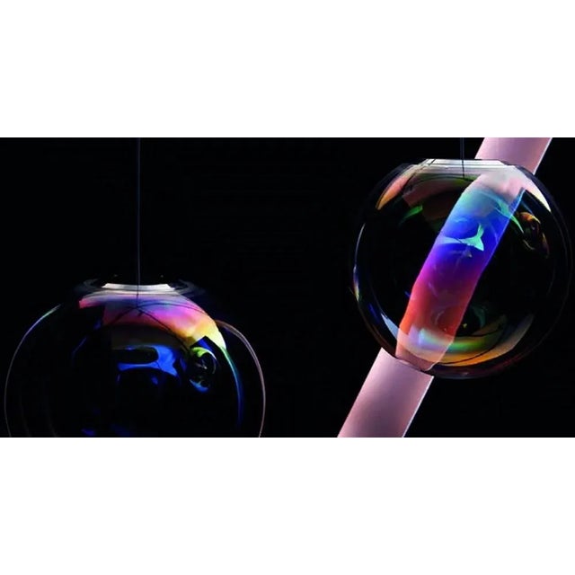 Blue Cyan-Magenta Iris Globe 40 by Sebastian Scherer For Sale - Image 8 of 9