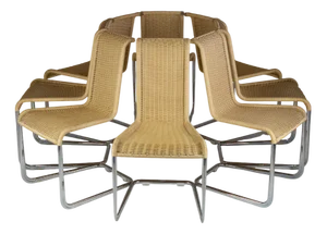 B20 Cane and Chrome Cantilever Dining Chairs by Axel Bruchhäuser for Tecta, 1990s, Set of 8
