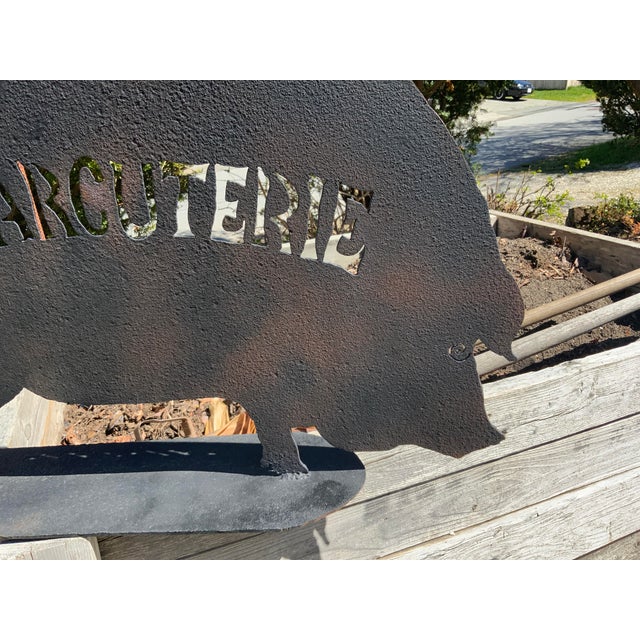 1950s 1950s Cast Iron Charcuterie Pig Sculpture For Sale - Image 5 of 10