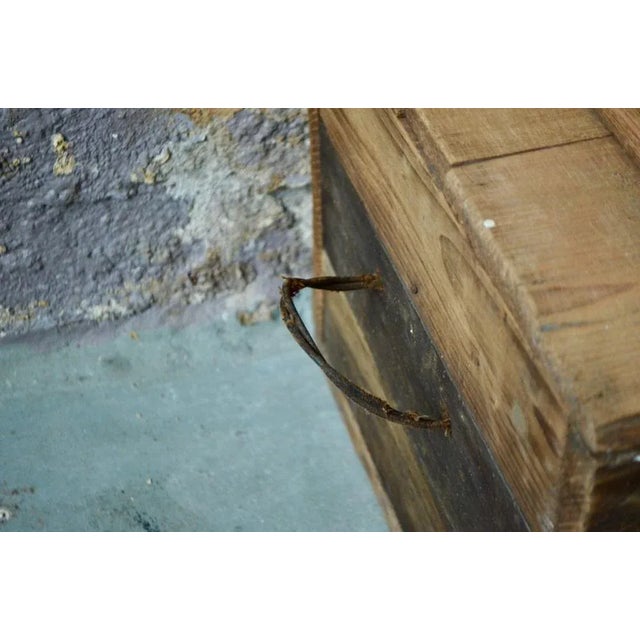 Large Wood Trunk, 1940s For Sale - Image 4 of 9