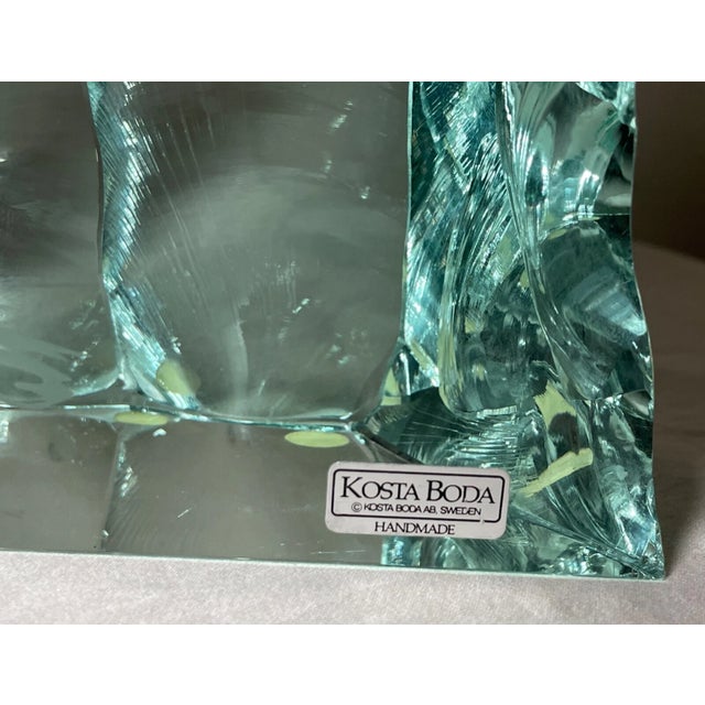 Vintage Handmade Vicke Lindstrand Kosta Boda Glass Ice Block Sailboat Sculpture For Sale In New York - Image 6 of 16