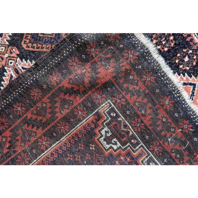1920s Handmade Antique Afghan Baluch Rug 2.9' X 5.9' For Sale - Image 9 of 12