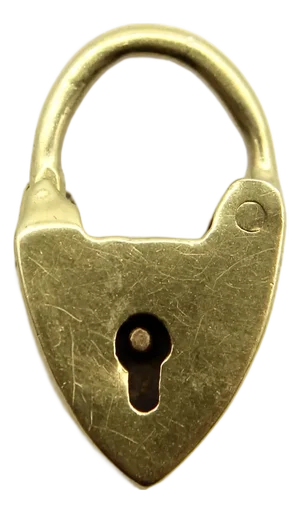 Tiny Antique Edwardian 9k Gold Heart Padlock Charm Circa 1900