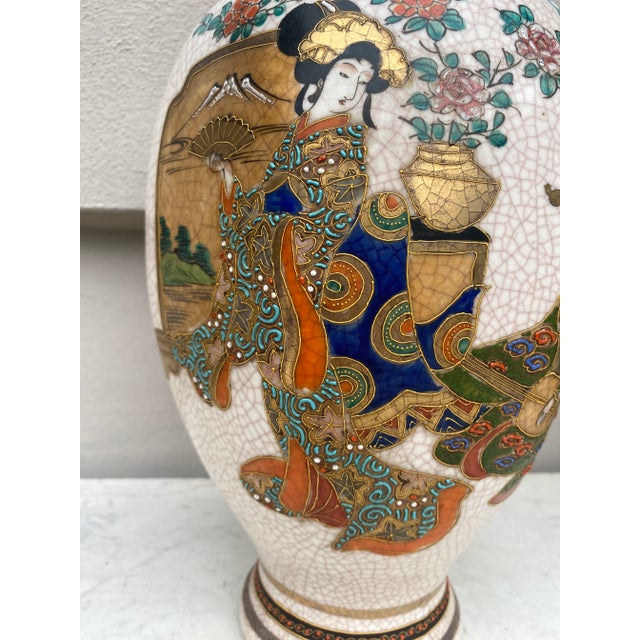 Large Japanese Vase Satsuma Circa 1930 For Sale In Austin - Image 6 of 7