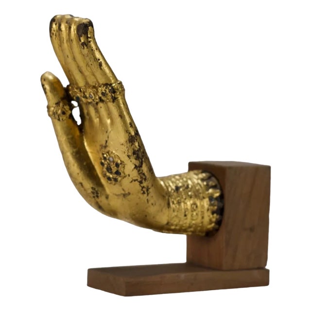 Hand of Buddha in Gilded Bronze, 1920s For Sale