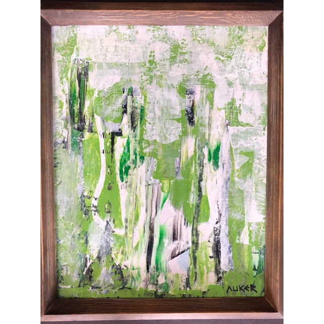 Green Contemporary Original Framed Painting “Edge of Meadow” by Cassandra Auker For Sale - Image 8 of 8